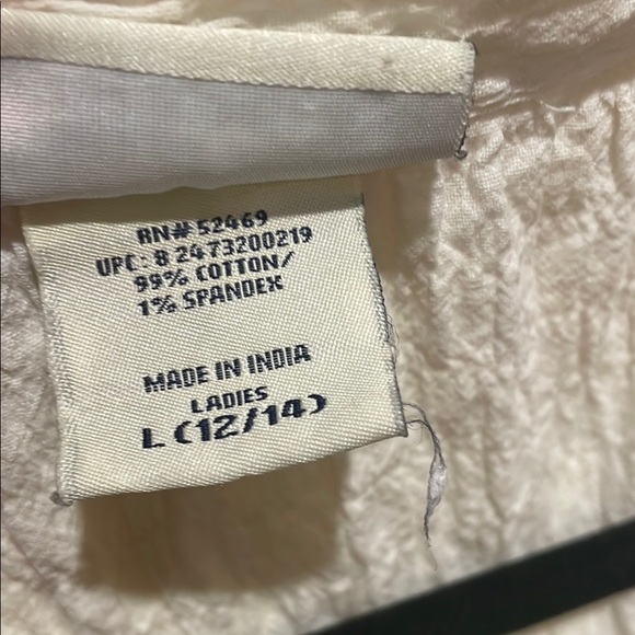 Large 12/14 99% cotton faded glory Women's White Sleeveless Top - Picture 3 of 7